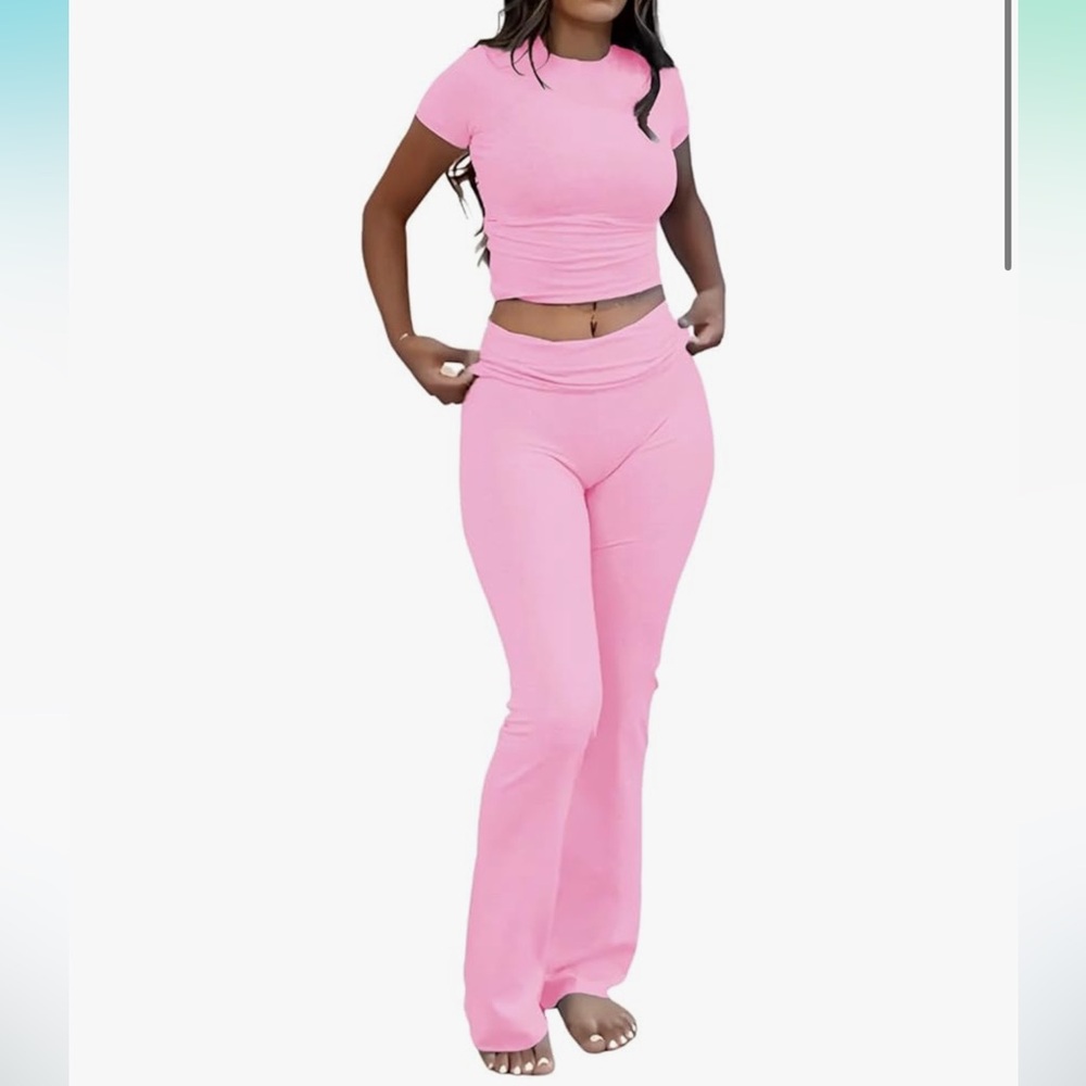 Pink Women's top and sweatpants set